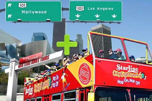 Hollywood Sightseeing and Celebrity Homes Tour by Open Air Bus